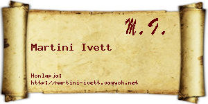 Martini Ivett névjegykártya
